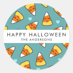 Adesivo Redondo O teste padrão bonito   do desenho do milho de