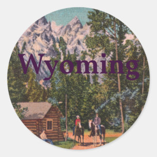 Adesivo Redondo O Tetons - o Wyoming grandes