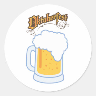 Adesivo Redondo o texto e a cerveja os mais oktoberfest