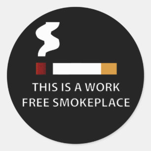 Adesivo Redondo O trabalho livra Smokeplace