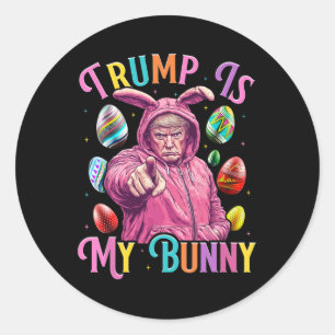 Adesivo Redondo O Trump É Meu Ovos De Primavera De Coelhinho Que F