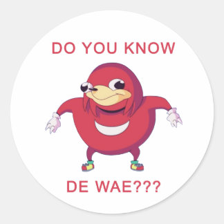 Adesivo Redondo O Ugandan Knuckles Meme