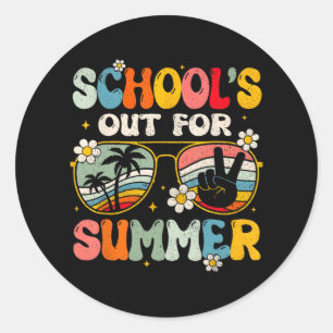Adesivo Redondo O último dia da escola está fora para o verão.