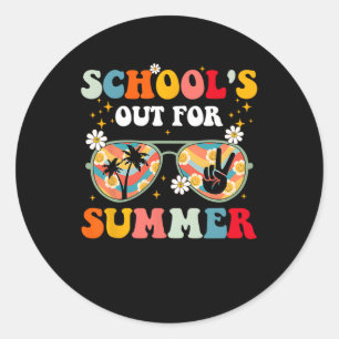 Adesivo Redondo O último dia da escola está fora para o verão.