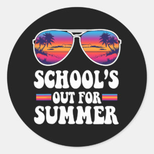 Adesivo Redondo O último dia da escola está fora para o verão.