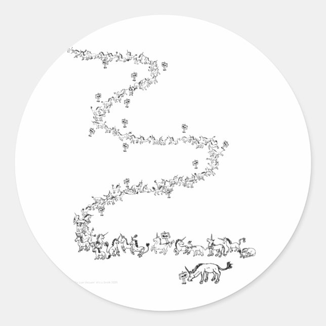 Adesivo Redondo O Último Unicórnio (Frente)