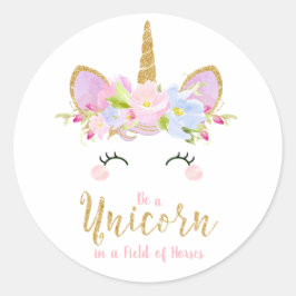 Adesivo Redondo O Unicorn Inspirational Sticker Labels favorece o 