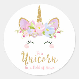 Adesivo Redondo O Unicorn Inspirational Sticker Labels favorece o