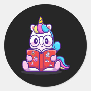 Adesivo Redondo O Unicorn lê aqui o bloco de anotações