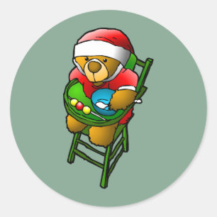 Adesivo Redondo O ursinho de Natal