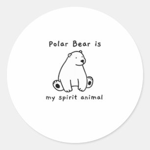 Adesivo Redondo O Urso Polar Bonito É O Meu Bebê Animal Espiritu