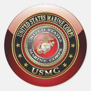 Adesivo Redondo O USMC simboliza [edição especial] [3D]
