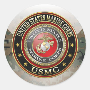 Adesivo Redondo O USMC simboliza [edição especial] [3D]