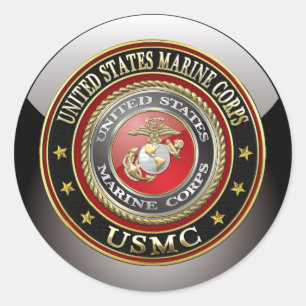 Adesivo Redondo O USMC simboliza [edição especial] [3D]