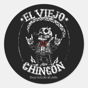 Adesivo Redondo O Velho Mais Chingon Cinco De Mayo Mexicano