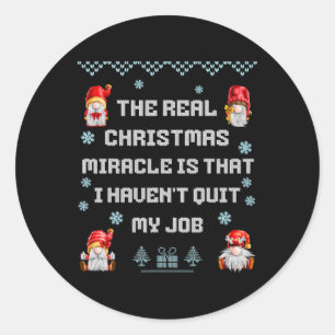 Adesivo Redondo O verdadeiro milagre do Natal - Feriado Engraçado 