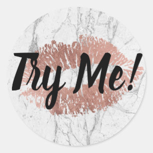 Adesivo Redondo O verificador do produto tenta-me mármore moderno