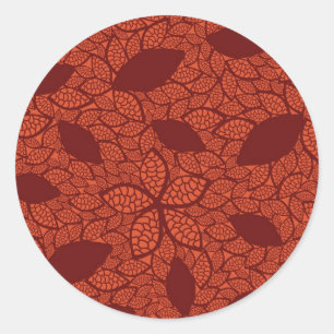 Adesivo Redondo O vermelho deixa o teste padrão na laranja