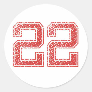 Adesivo Redondo O vermelho ostenta Jerzee número 22