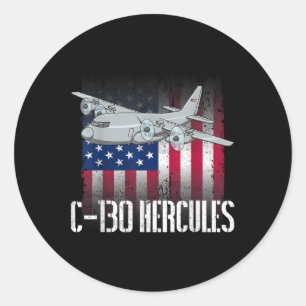 Adesivo Redondo O Veterano salgado C-130 Hércules Hercules America