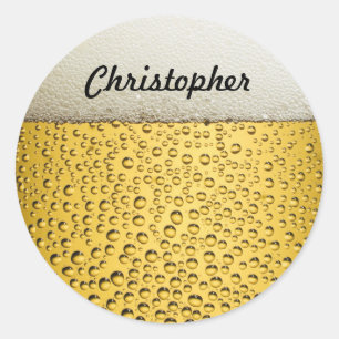 Adesivo Redondo O vidro de cerveja personaliza a foto