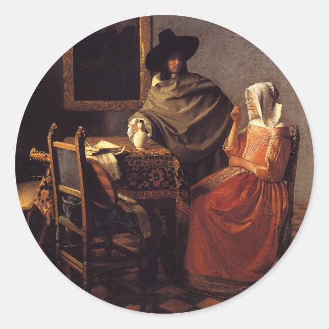 Adesivo Redondo O Vidro do Vinho (Frente)