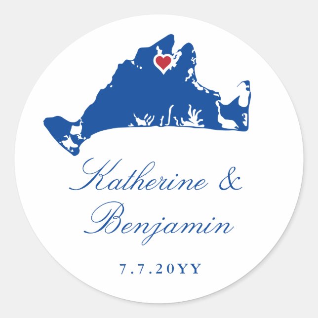 Adesivo Redondo O Vineyard Vineyard Vineyard Haven (Frente)