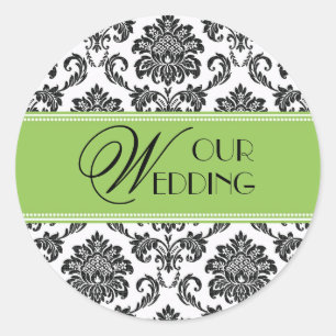 Adesivo Redondo O Vinheta Verde da Apple Casada