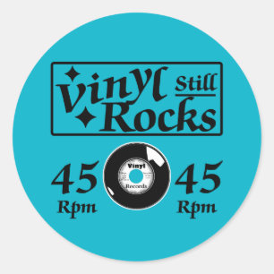 Adesivo Redondo O vinil ainda balança 45 RPM