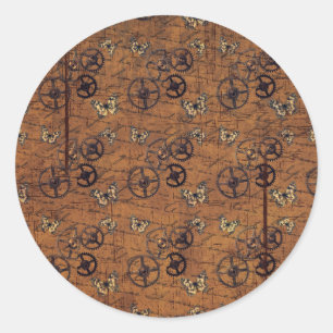 Adesivo Redondo O vintage Steampunk alinha o papel de parede