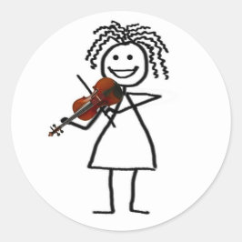 Adesivo Redondo O violino caçoa mais doente