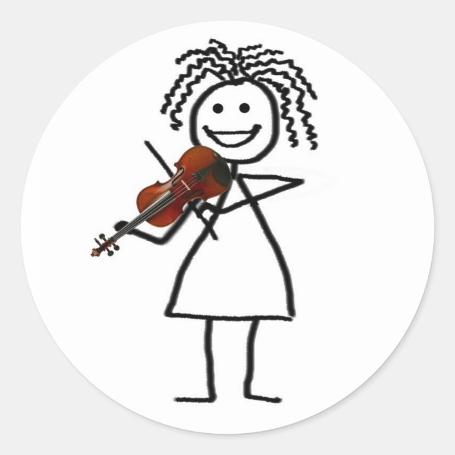 Adesivo Redondo O violino caçoa mais doente (Frente)