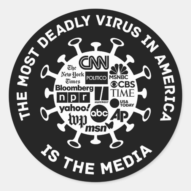 Adesivo Redondo O Vírus Mais Morto da América - Espetáculos Engraç (Frente)
