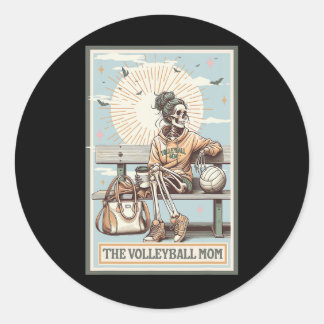 Adesivo Redondo O Volleyll Mãe Skeleton Tarot Card Day Moth