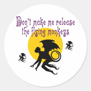 Adesivo Redondo O vôo Monkeys etiquetas/selos do envelope