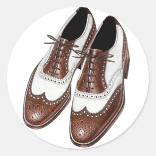 Adesivo Redondo O Wingtip de Oxford do Dois-tom do vintage da