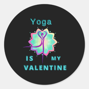 Adesivo Redondo O Yoga É Meu Namorado