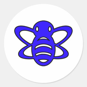 Adesivo Redondo O zangão ou Bumble o azul da vespa de rainha do