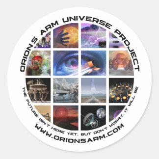 Adesivo Redondo OA logo photo collage sticker