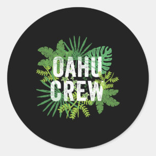 Adesivo Redondo Oahu Crew Hawaii Viagem Family Group Havaii Vaca H