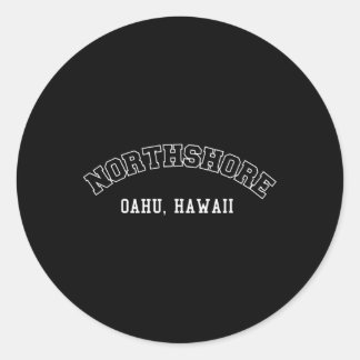 Adesivo Redondo Oahu Hawaii, do norte