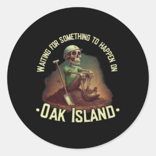 Adesivo Redondo Oak Island Treasure Hunando Skeleton Oak Island My