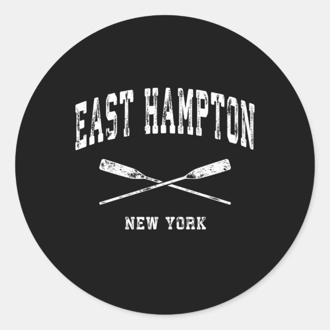 Adesivo Redondo Oars Náuticos Cruzados de East Hampton New York (Frente)