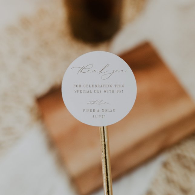 Adesivo Redondo OASIS Minimalist Wedding Thank You (Criador carregado)