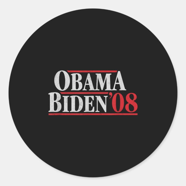 Adesivo Redondo Obama 08 Shirt - Campanha Retroativa Obama Biden (Frente)