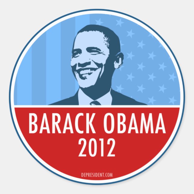 Adesivo Redondo Obama 2012 (Frente)