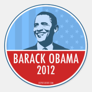 Adesivo Redondo Obama 2012