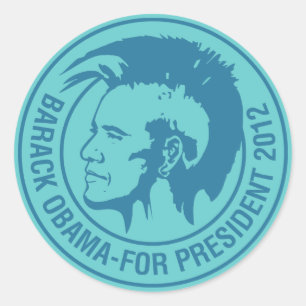 Adesivo Redondo Obama 2012