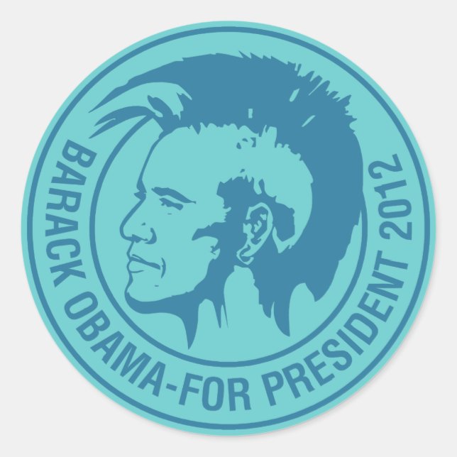 Adesivo Redondo Obama 2012 (Frente)