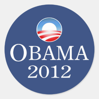 Adesivo Redondo Obama 2012 Sticker